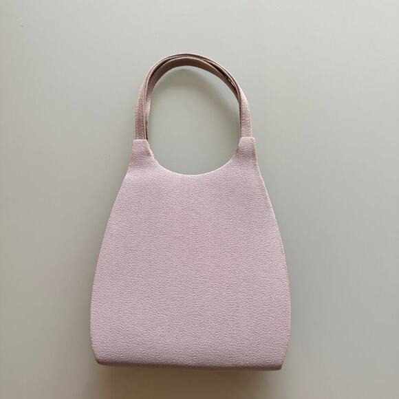 Vintage Gray Cloth Handbag Purse with Shoulder Strap - Picture 3 of 9